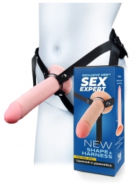 Мужской полый страпон на регулируемых ремешках - 22 см. - Sex Expert - купить с доставкой в Жуковском