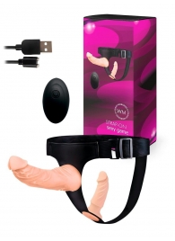 Женский страпон с 2 насадками, вибрацией и пультом ДУ - Erowoman-Eroman - купить с доставкой в Жуковском