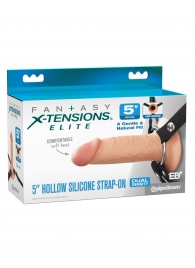 Телесный пустотелый фаллопротез 5’’ Hollow Silicone Strap-On - 14 см. - Pipedream - купить с доставкой в Жуковском