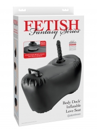 Черное надувное кресло с платформой для фиксации дилдо Body Dock Inflatable Love Seat - Pipedream - купить с доставкой в Жуковском