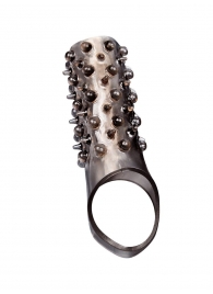 Дымчатая насадка на пенис с шипами и выпуклостями - 12,5 см. - Sex Expert - в Жуковском купить с доставкой