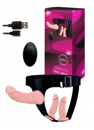 Женский страпон с 3 насадками и вибрацией - Erowoman-Eroman - купить с доставкой в Жуковском