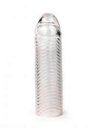 Прозрачная закрытая насадка на пенис с ребрышками - 16 см. - Sex Expert - в Жуковском купить с доставкой