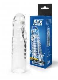 Прозрачная закрытая насадка на член - 15 см. - Sex Expert - в Жуковском купить с доставкой
