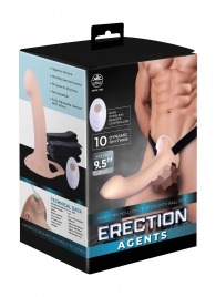 Телесный полый страпон с вибрацией Erection Agents - 24,1 см. - NMC - купить с доставкой в Жуковском