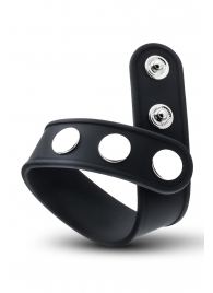 Черное эрекционное кольцо на кнопках - Blush Novelties - в Жуковском купить с доставкой