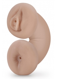 Телесный люминесцентный двусторонний мастурбатор Tasha - Blush Novelties - в Жуковском купить с доставкой