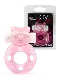 Розовое эрекционное виброкольцо в форме мишки - 1137 - в Жуковском купить с доставкой
