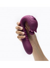 Фиолетовый вибратор Selove Campanula с вращающимся стимулятором клитора - 18,2 см. - Selove