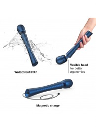 Синий вибромассажёр с насадками Man.wand Edgy - Manwan - в Жуковском купить с доставкой