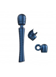 Синий вибромассажёр с насадками Man.wand Edgy - Manwan - в Жуковском купить с доставкой