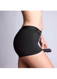 Черные трусики-боксеры для фиксации насадок Strap-on-me Harness Lingerie Allure - size S - Strap-on-me - купить с доставкой в Жуковском