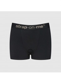Черные трусики-боксеры для фиксации насадок Strap-on-me Harness Lingerie Allure - size S - Strap-on-me - купить с доставкой в Жуковском
