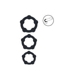 Набор из 3 эрекционных колец Beaded Silicone Cockring Set - Shots Media BV - в Жуковском купить с доставкой