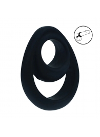 Черное эрекционное кольцо Double Ergo Silicone Cockring - Shots Media BV - в Жуковском купить с доставкой