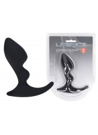 Черная анальная пробка для массажа простаты Double Ripple Silicone Prostate Massager - Shots Media BV - в Жуковском купить с доставкой