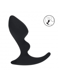 Черная анальная пробка для массажа простаты Double Ripple Silicone Prostate Massager - Shots Media BV - в Жуковском купить с доставкой