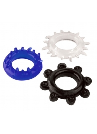 Набор из 3 эрекционных колец разного цвета и рельефа - Boys of Toys - в Жуковском купить с доставкой