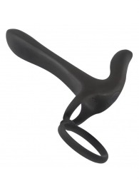 Черная насадка на член с вибрацией Couple’s Vibrator - Orion - в Жуковском купить с доставкой