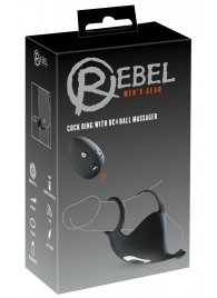 Черная вибронасадка для эрекции и стимуляции мошонки Cock ring with RC ball massager - Orion - в Жуковском купить с доставкой