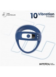 Синее интерактивное эрекционное виброкольцо Rank - Intoyou - в Жуковском купить с доставкой