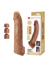 Карамельный фаллоудлинитель с подхватом мошонки Silas - 26 см. - Baile - в Жуковском купить с доставкой