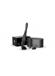 Черная секс-машина с функцией нагрева, насадками и присоской Sesh - Zalo - купить с доставкой в Жуковском