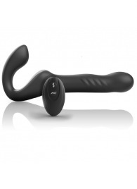 Черный безремневой страпон с вибрацией и возвратно-поступательными движениями - 24 см. - Ibiza - купить с доставкой в Жуковском
