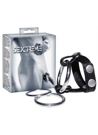 Подхват для мошонки с 3 съемными эрекционными кольцами Leder-Riemen - Orion - в Жуковском купить с доставкой