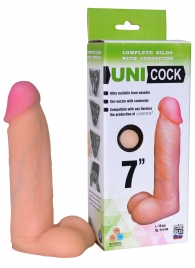 Фаллическая насадка Харнесс UNICOCK 7  - 19 см. - LOVETOY (А-Полимер) - купить с доставкой в Жуковском
