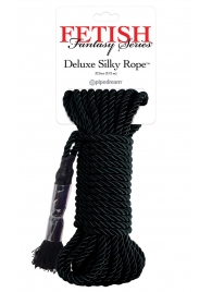 Черная веревка для фиксации Deluxe Silky Rope - 9,75 м. - Pipedream - купить с доставкой в Жуковском