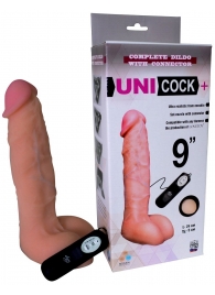 Фаллическая насадка Харнесс UNICOCK 9  с вибрацией - 24 см. - LOVETOY (А-Полимер) - купить с доставкой в Жуковском