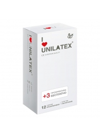 Ультратонкие презервативы Unilatex Ultra Thin - 12 шт. + 3 шт. в подарок - Unilatex - купить с доставкой в Жуковском