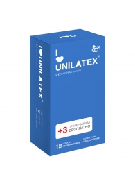 Классические презервативы Unilatex Natural Plain - 12 шт. + 3 шт. в подарок - Unilatex - купить с доставкой в Жуковском