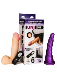 Вибрострапон с двумя насадками UniStrap - 18 и 18 см. - LOVETOY (А-Полимер) - купить с доставкой в Жуковском