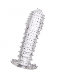 Гелевая прозрачная насадка c шипами - 12 см. - Toyfa Basic - в Жуковском купить с доставкой