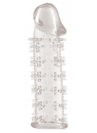 Гелевая прозрачная насадка с шипами - 12 см. - Toyfa Basic - в Жуковском купить с доставкой