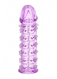 Гелевая фиолетовая насадка на фаллос с шипами - 12 см. - Toyfa Basic - в Жуковском купить с доставкой