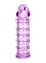 Гелевая фиолетовая насадка на фаллос с шипами - 12 см. - Toyfa Basic - в Жуковском купить с доставкой