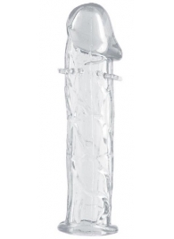 Гладкая прозрачная насадка с усиками под головкой - 12,5 см. - Toyfa Basic - в Жуковском купить с доставкой