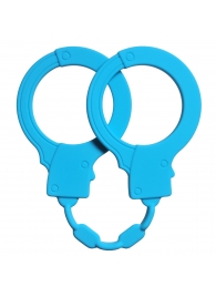 Голубые силиконовые наручники Stretchy Cuffs Turquoise - Lola Games - купить с доставкой в Жуковском