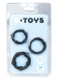 Набор из 3 чёрных эрекционных колец A-toys - A-toys - в Жуковском купить с доставкой