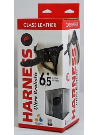 Насадка-фаллоимитатор на кожаных трусиках Harness Ultra Realistic 6,5  - 18,5 см. - LOVETOY (А-Полимер) - купить с доставкой в Жуковском