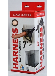 Насадка-фаллоимитатор на кожаных трусиках Harness Ultra Realistic 7  - 18 см. - LOVETOY (А-Полимер) - купить с доставкой в Жуковском