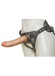Насадка-фаллоимитатор на кожаных трусиках Harness Ultra Realistic 7  - 18 см. - LOVETOY (А-Полимер) - купить с доставкой в Жуковском