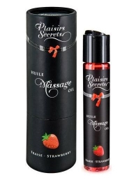 Массажное масло с ароматом клубники Huile de Massage Gourmande Fraise des Bois - 59 мл. - Plaisir Secret - купить с доставкой в Жуковском