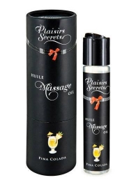 Массажное масло с ароматом пина колады Huile de Massage Gourmande Pina Colada - 59 мл. - Plaisir Secret - купить с доставкой в Жуковском