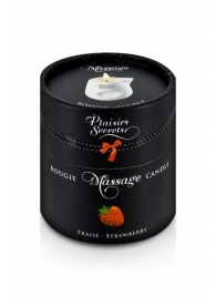 Массажная свеча с ароматом клубники Bougie de Massage Gourmande Fraise - 80 мл. - Plaisir Secret - купить с доставкой в Жуковском