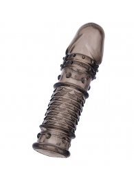 Дымчатая закрытая насадка ToyFa XLover с чешуйками и пупырышками - 13,5 см. - ToyFa - в Жуковском купить с доставкой