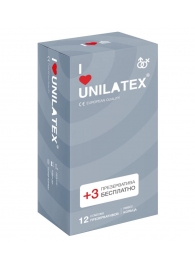 Презервативы с рёбрами Unilatex Ribbed - 12 шт. + 3 шт. в подарок - Unilatex - купить с доставкой в Жуковском